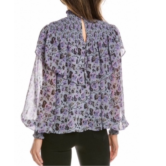 Cinq a Sept Drew Blouse, Morning Fog Multi Print - Picture 2 of 5